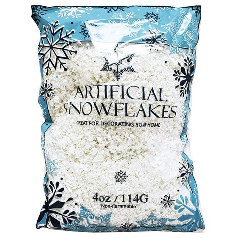 bags of fake snow|artificial snowflakes in a bag.